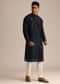 Navy Blue Sequin Work Silk Kurta Set