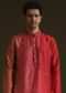 Red Silk Ombre Kurta Set