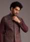 Maroon Kurta Set With Embroidered Jacket