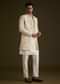 Cream Embroidered Sherwani Set