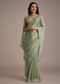 Sea Green Tissue Saree With Cutdana And Stone Embroidery