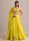 Yellow Garwal Tissue Double Circular Lehenga With Embroidered Blouse And Dupatta