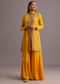 Yellow Cutdana Kurti Palazzo Suit With Dupatta