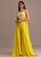 Yellow Embellished Croptop Palazzo Set With Dupatta