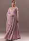 Lavender Embroidered Anarkali Suit With Organza Dupatta