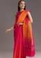 Orange Red Shaded Kora Silk Handloom Saree With Woven Motif