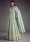 Mint Blue Lucknowi work Anarkali With Matching Dupatta