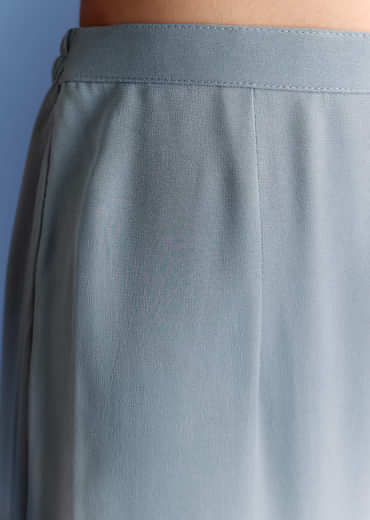 Blue Ombre Georgette Anarkali With Cutdana Neck And Zari Dupatta