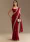 Red Satin Saree With Gotapatti And Scallop Border