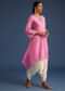 Pink Silk Bandhani Embroidered Asymmetrical Kurta Dhoti Set