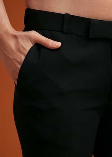 Black Tuxedo With Asymmetric Beaded Embellishments