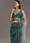 Purple Green Shaded Organza Saree With Cutdana Sequin Embroidery