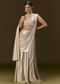 Ivory Lycra Draped Saree With Embroidered Blouse
