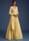 Light Yellow Georgette Anarkali With Mirror And Sequin Work