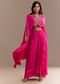 Rani Pink Ombre Zardosi Cape Skirt Set