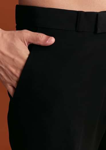 Black Jodhpuri Suit In Lachkaa With Hand Embroidery