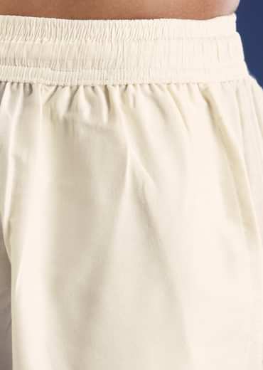 Beige Benaras Jacquard Kurta Set With Print