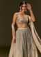 Gold Organza Lehenga Dupatta Set With Embellishments