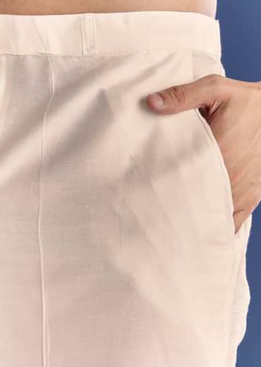 Peach Georgette Kurta Set With All Over Embroidery