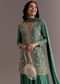 Green Chinon Cudtana Embroidered Kurta Palazzo Suit