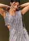 Grey Sequin Embroidered Ready To Wear Saree