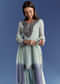 Mint Green Chinon Kurta Set With Beads And Ombre Dupatta