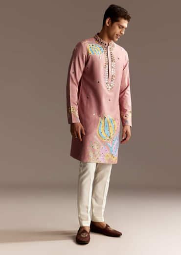 Pink Mirror Kurta Set