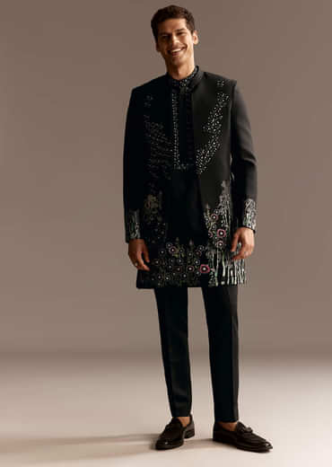 Black Jodhpuri Kurta Set