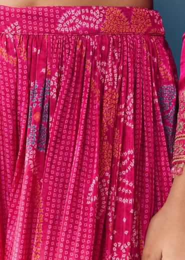 Pink Cutdana Embellished Kurta Palazzo Set