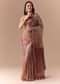 Maroon Shaded Organza Silk Saree with Unstitched Blouse