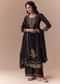 Black Jacquard Woven Gota Work Kurta Palazzo Set