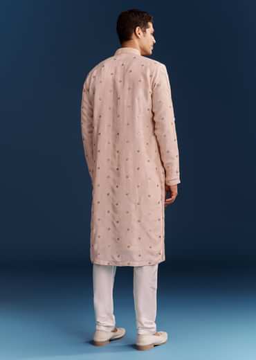Silk Kurta Set With Resham Thread And Sequins
