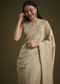Silver Beige Tissue Sequins Saree With Cutdana Detailing
