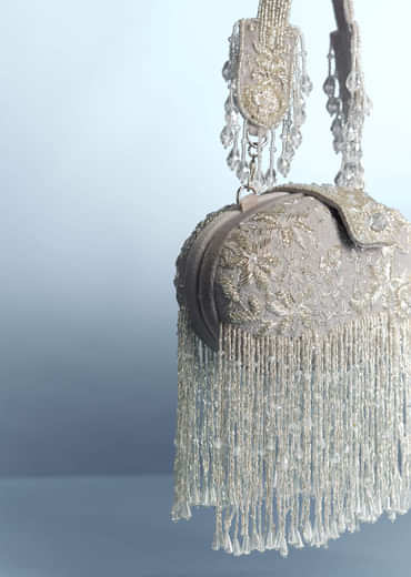 Silver Potli With Tassel Detailing