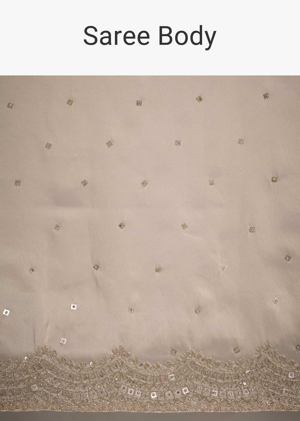 Silver Tissue Saree With Embroidered Border