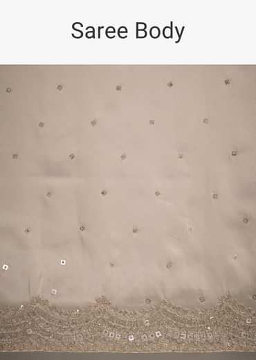 Silver Tissue Saree With Embroidered Border