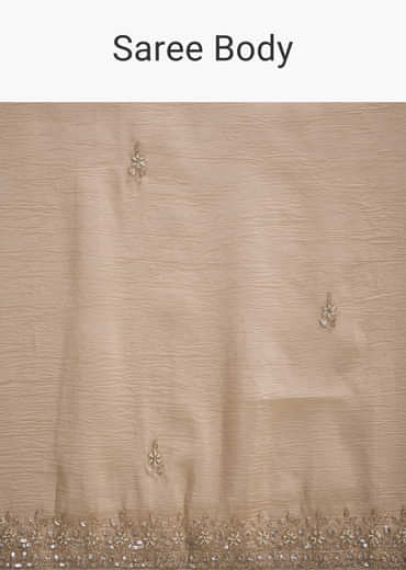 Silver Tissue Saree With Sequin And Stone Embroidery