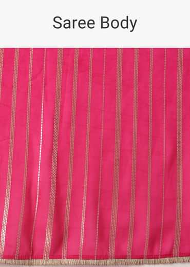 Ski Patrol Red Woven Ombre Saree In Organza