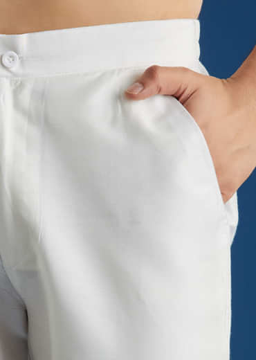 Sky Blue Silk Embroidered Jacket Kurta Set