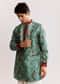 Sky Blue Silk Kurta Set With Bandhani Print