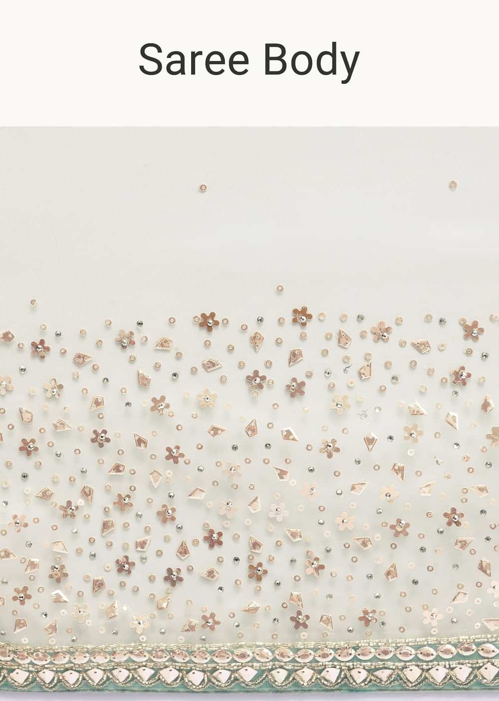 Sky Blue Embroidered Tissue Saree With Unstitched Blouse