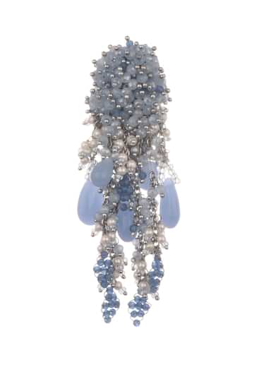 Sky Blue Handcrafted Dangler Earrings In Mix Metal