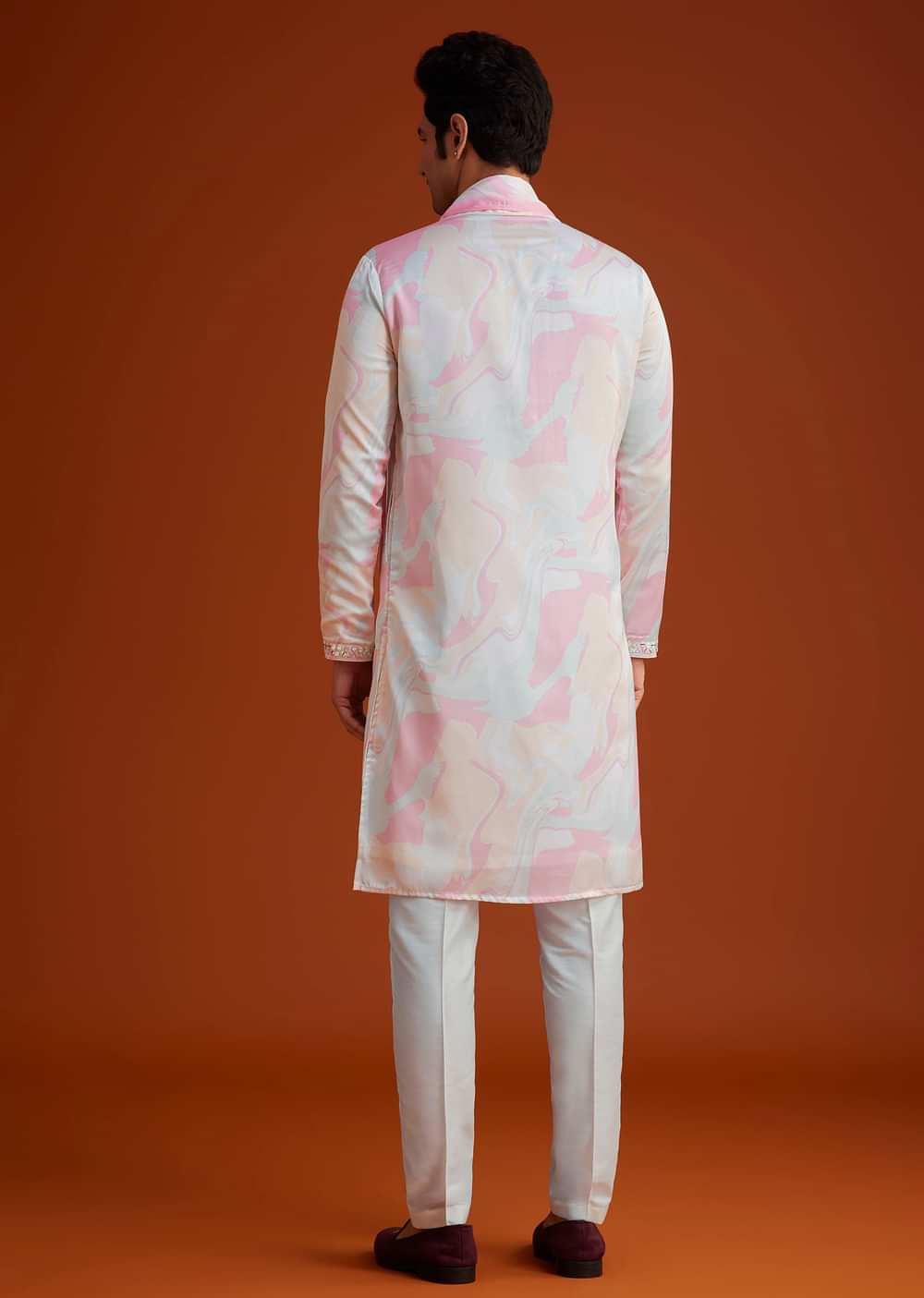 Soft Pink Marble Printed Kurta Set
