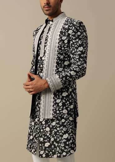Sophisticated Black Sherwani Set For Men