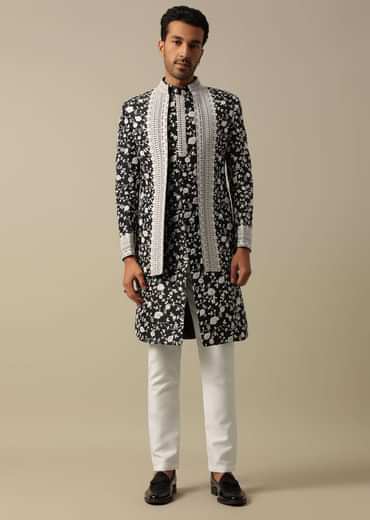 Sophisticated Black Sherwani Set For Men