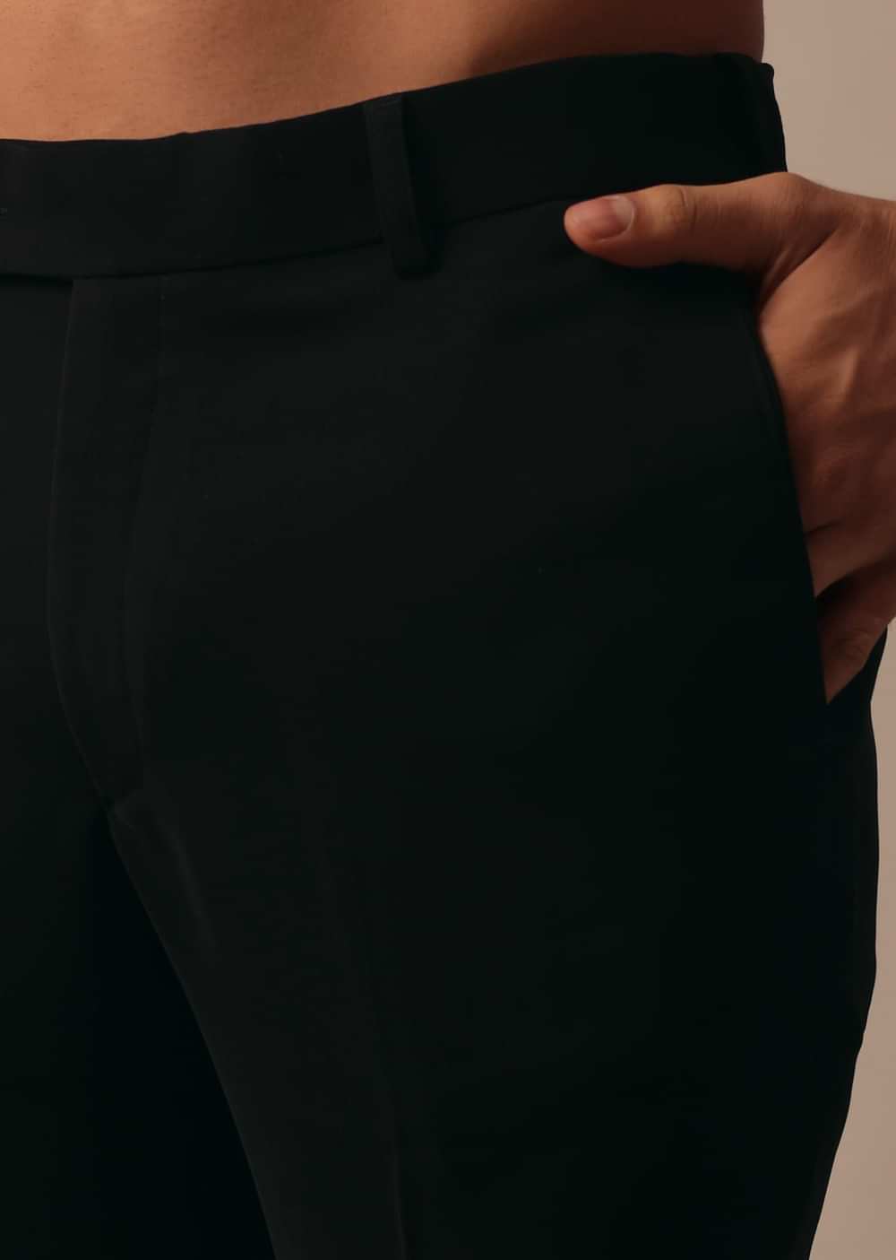 Sophisticated Black Textured Fabric Jodhpuri Suit