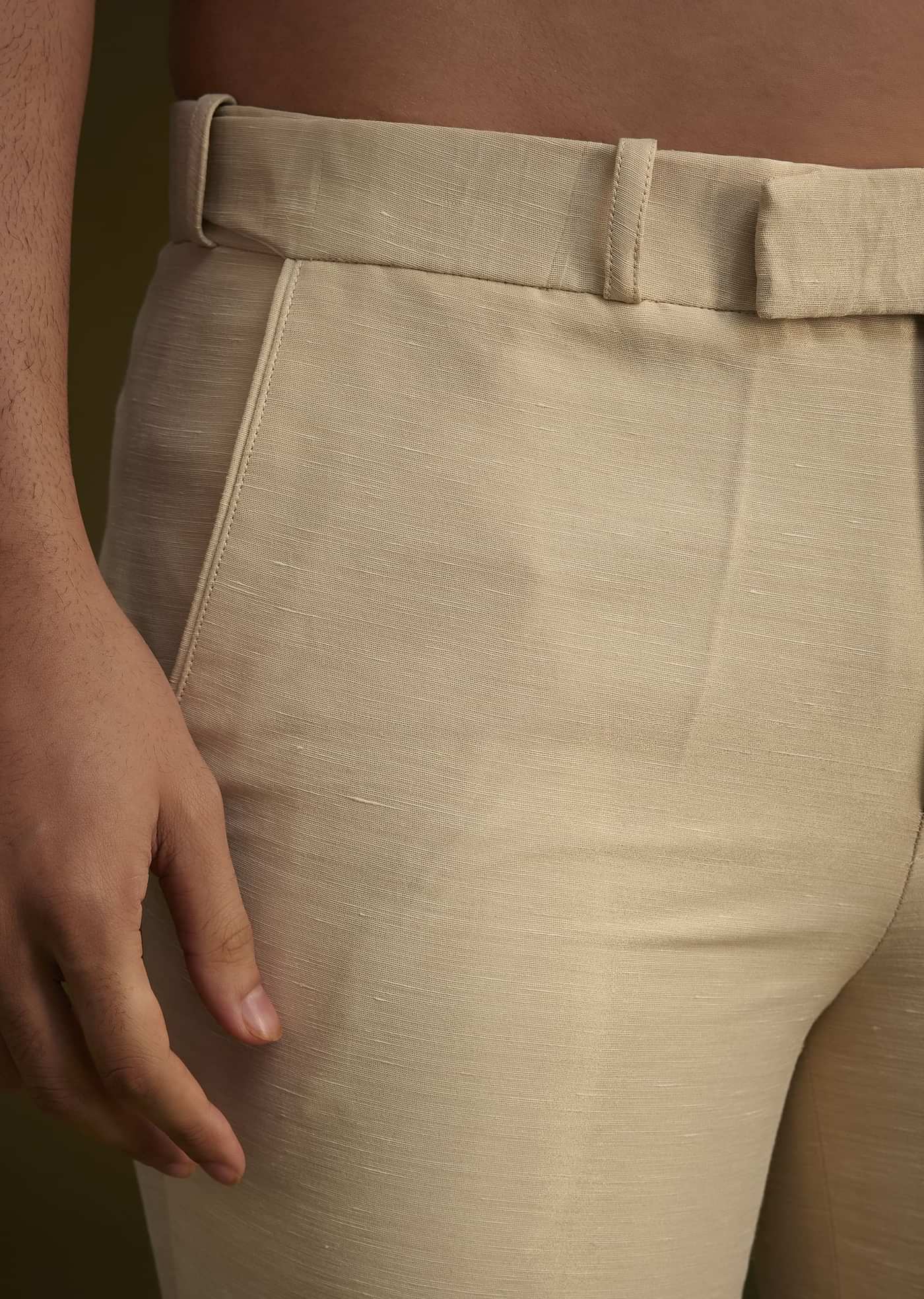 Light Gold Silk Open Sherwani Set With Zardosi Handwork