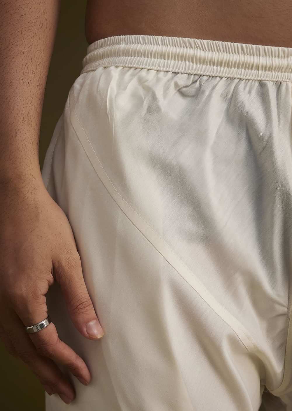 Fawn Silk Sherwani With Zardosi Embroidery