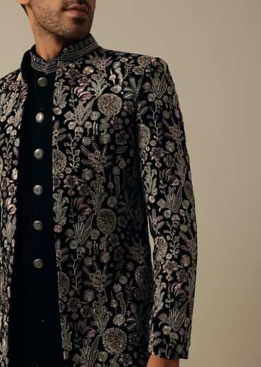 Stylish Black Indowestern Set For Men