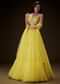 Sunshine Yellow Net Hand Embroided Pearl Work Lehenga Set